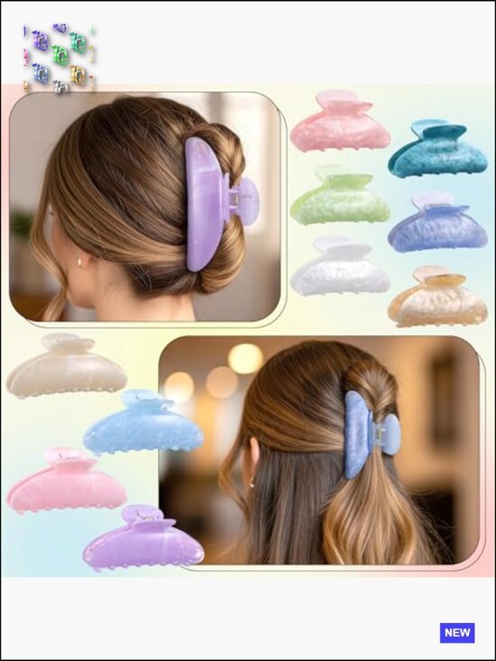 16 Pcs Acrylic Hair Claw Clips Non Slip Strong Hold Styling Accessories French main image 2